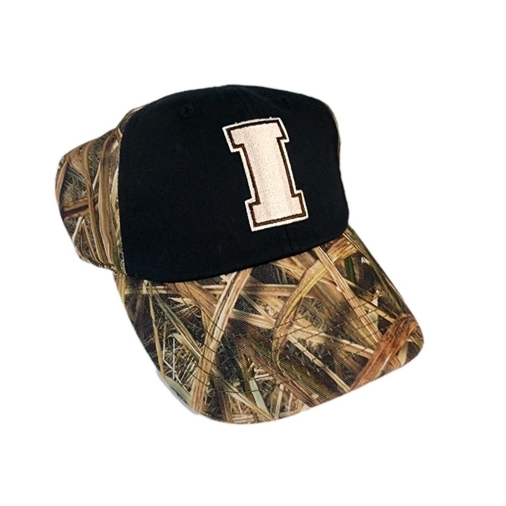 Camouflage Letter I Baseball Cap Black Front Cotton Blend Hunting‎ Outdoor